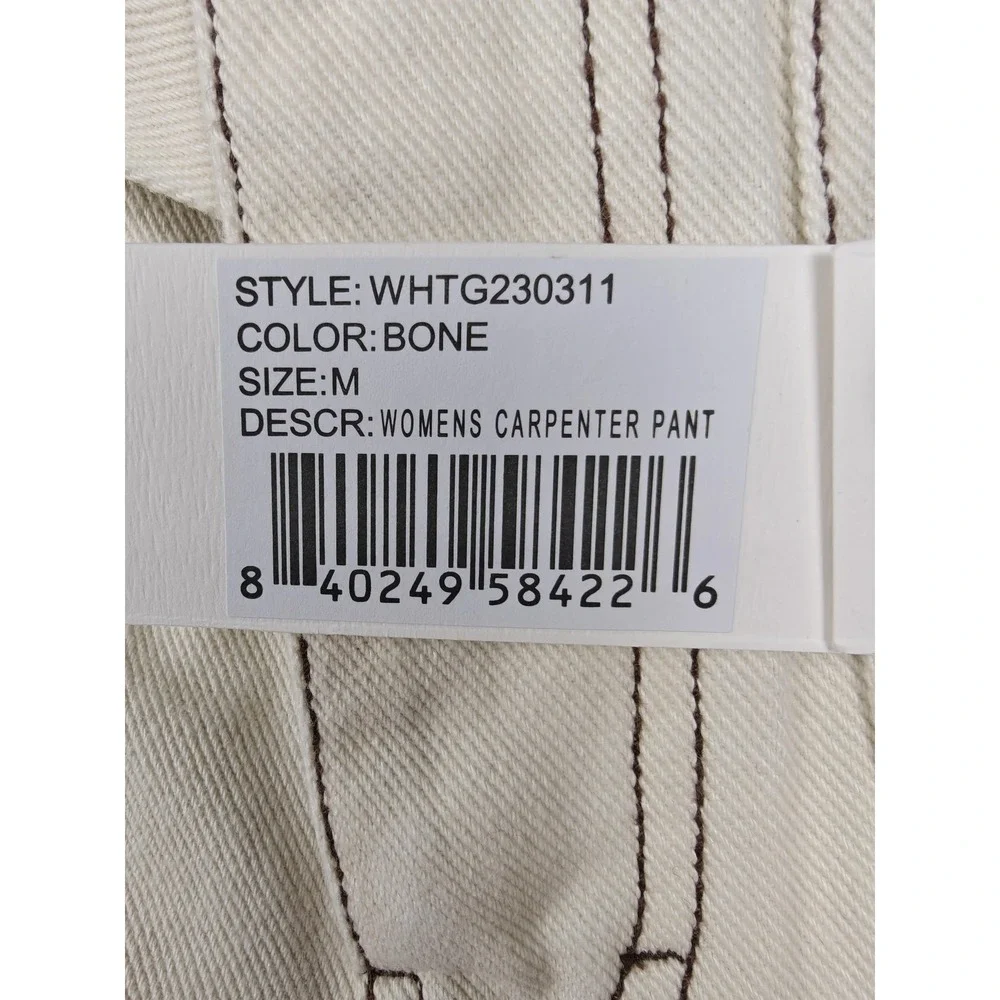 Honor The Gift Pants Womens Medium White Carpenter Twill Straight Leg Workwear - Picture 4 of 8